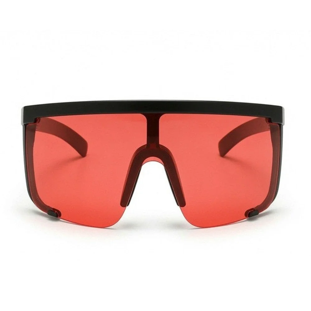 Men Shield Sunglasses Ideal For High-Speed Cycling Outdoor Sports Red Lens Gafas